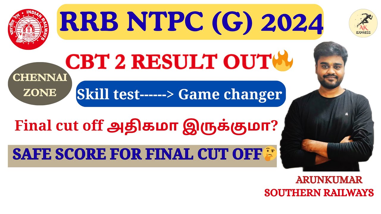 RRB NTPC (G) 2024 - CBT 2 CUT OFF OUT🔥| Out of 100 | CBAT & Typing Details | Final Cut off?