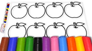 Fruits Apple And Big Marker Pencil Coloring Akn Kids House