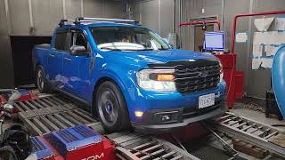 2022 Ford Maverick Xl on Dyno 3rd pass. Custom Catback , tunner not tuned yet and cold air intake.