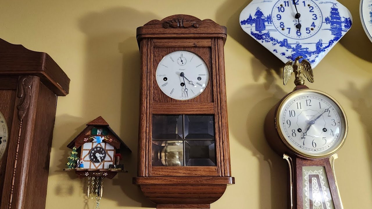 Small and Cute Kieninger Triple Chime Box Wall Clock - YouTube