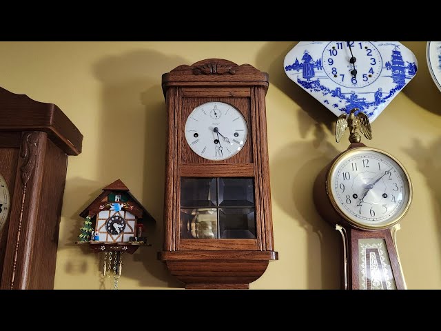 Small and Cute Kieninger Triple Chime Box Wall Clock - YouTube