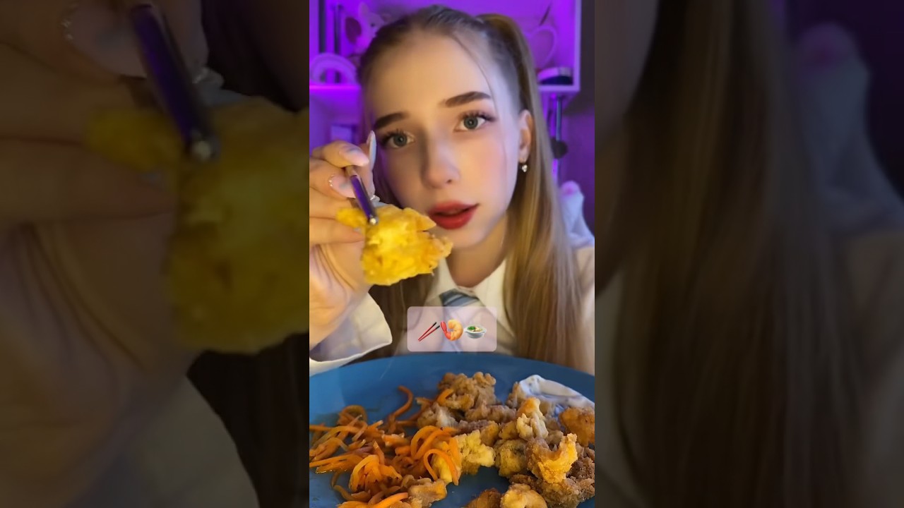ASMR MUKBANG🍤🥢🤍 АСМР Кушаем креветки💓 