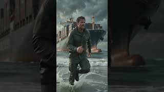 Two Men Escape Through the Ocean After Cargo Ship Operation! 🚢🌊