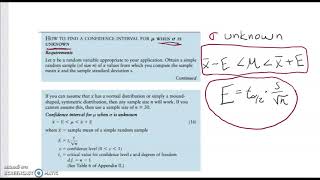 7.2 Confidence Intervals for a Mean sigma UNKNOWN (part 2)