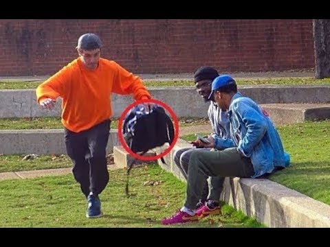 Exploding Backpack Prank Stealing Peoples Backpack Prank! - YouTube
