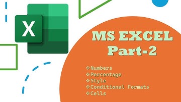 MS Excel Part-2 (Numbers, Percentage, Style, Conditional Formats)   #excel  ,#learncomputer #windows
