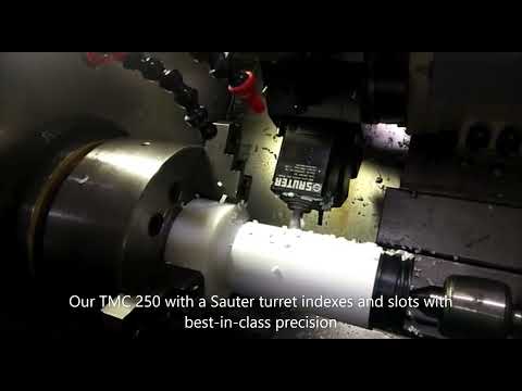 Turn-mill slotting of a PVC part - video from Poly Fluoro Ltd