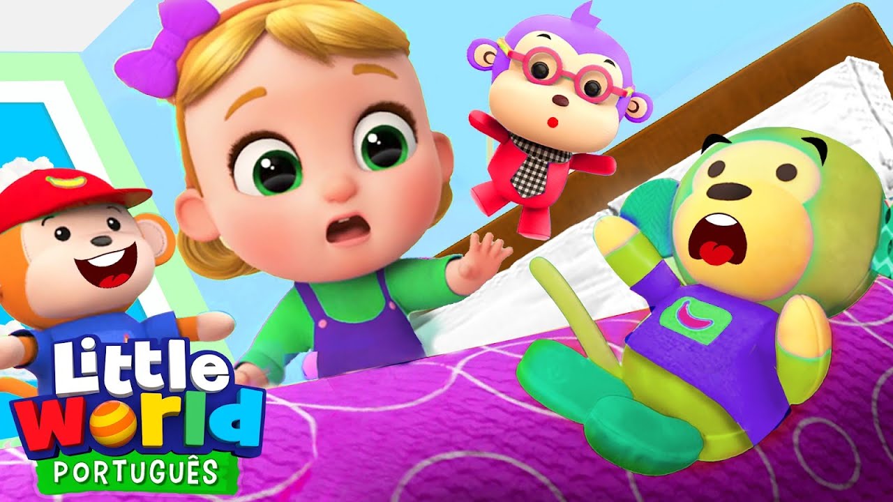 Nina, Nico e os 5 Macaquinhos Pulando no Colchão! | O Mundo de Nina e Nico - Little World Português
