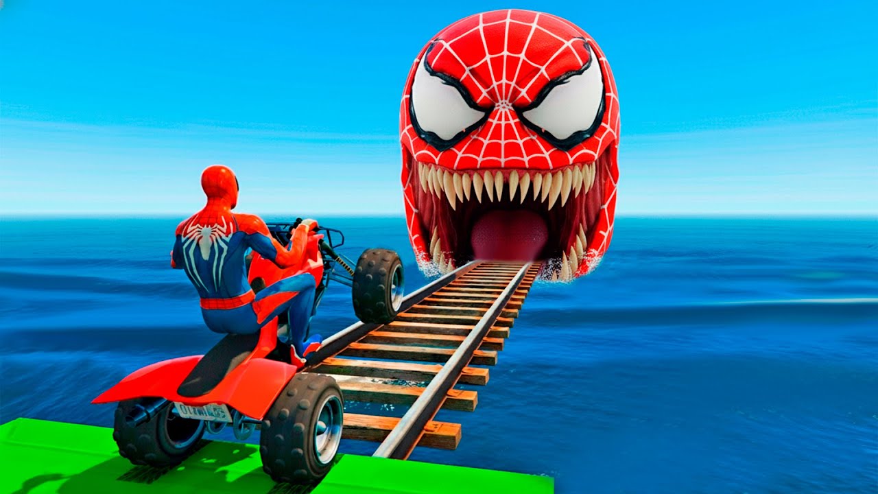 الرجل العنكبوت انقاذ باتمان Spider-Man Rescue batman vs iron man vs venom funny Game GTA 5 superhero