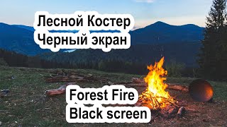 Костер в лесу,треск,пение птиц,черный экран.Forest fire,the crackle of the fire,black screen