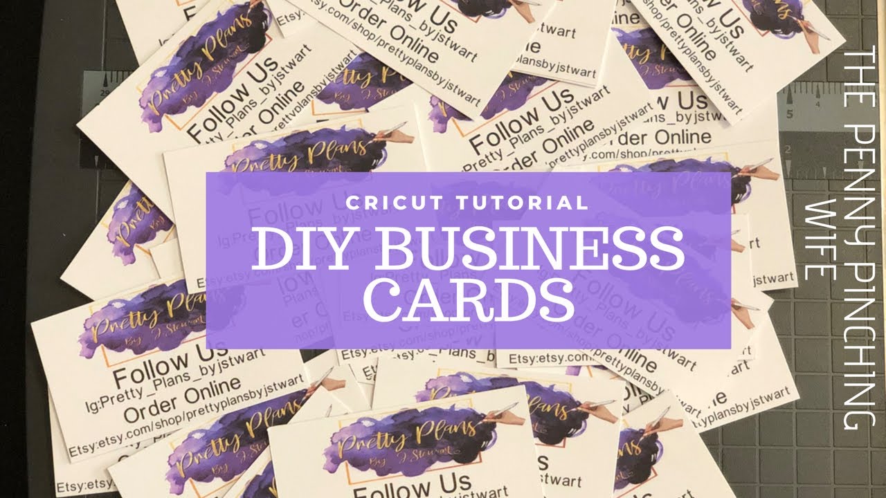Cricut tutorial/Print and cut/DIY business cards - YouTube