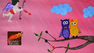 acrylic painting valentines easy beginners lovebirds simple