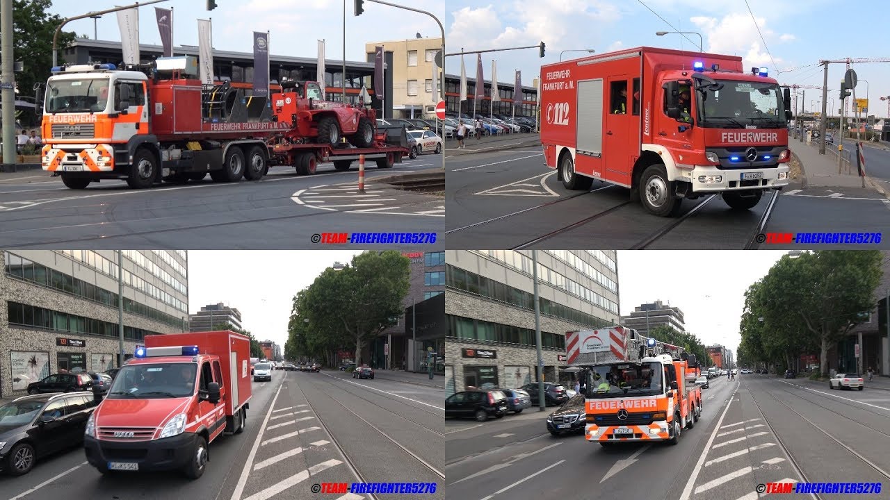 [Feuer in Recyclingbetrieb] Einsatzfahrten zum Großbrand im Frankfurter Osthafen