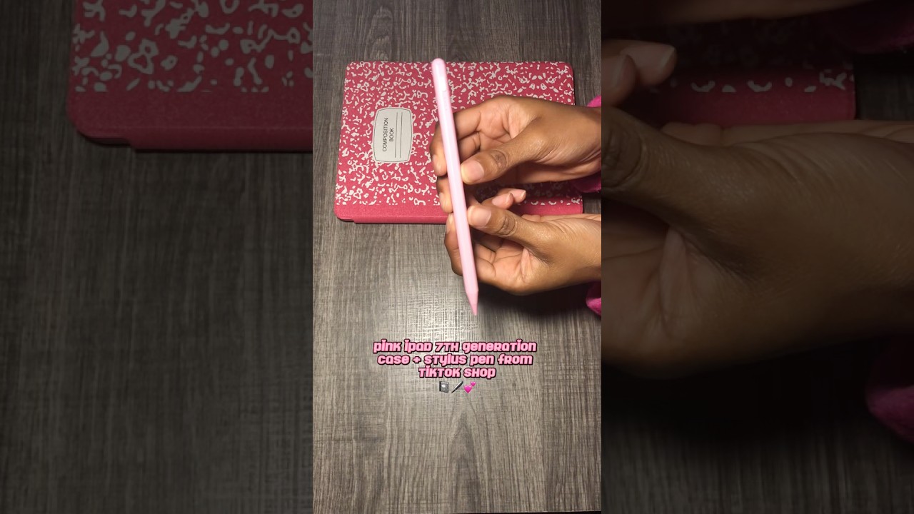 Pink iPad 7th Generation case + stylus pen from TikTok Shop 📓🖊️💕 