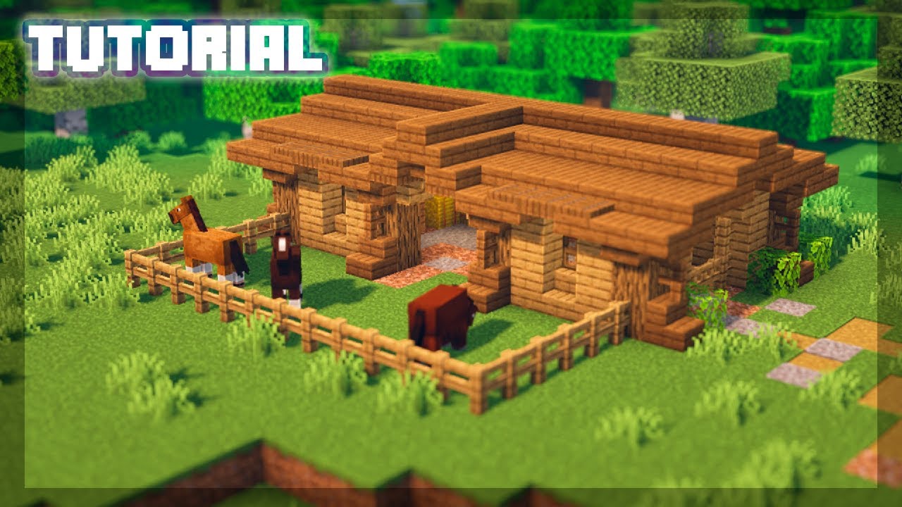 MINECRAFT ESTABULO PARA CAVALOS - TUTORIAL, image size:1280x720