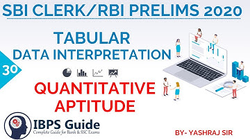 PRELIMS DAY 30 | TABULAR D.I. | SBI CLERK / PO 2020/RBI Asst. | By Yashraj Sir