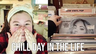 chill day in my life (record store, skincare, workout)
