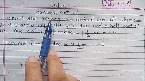 Problem set 41 Class 5।5 th STD maths। SSC board maths class 5। Decimal Fractions Maharashtra Board