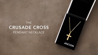 Men's Gold Crusade Cross Pendant Necklace | Men's Jewelry Unboxing | JAXXON screenshot 5