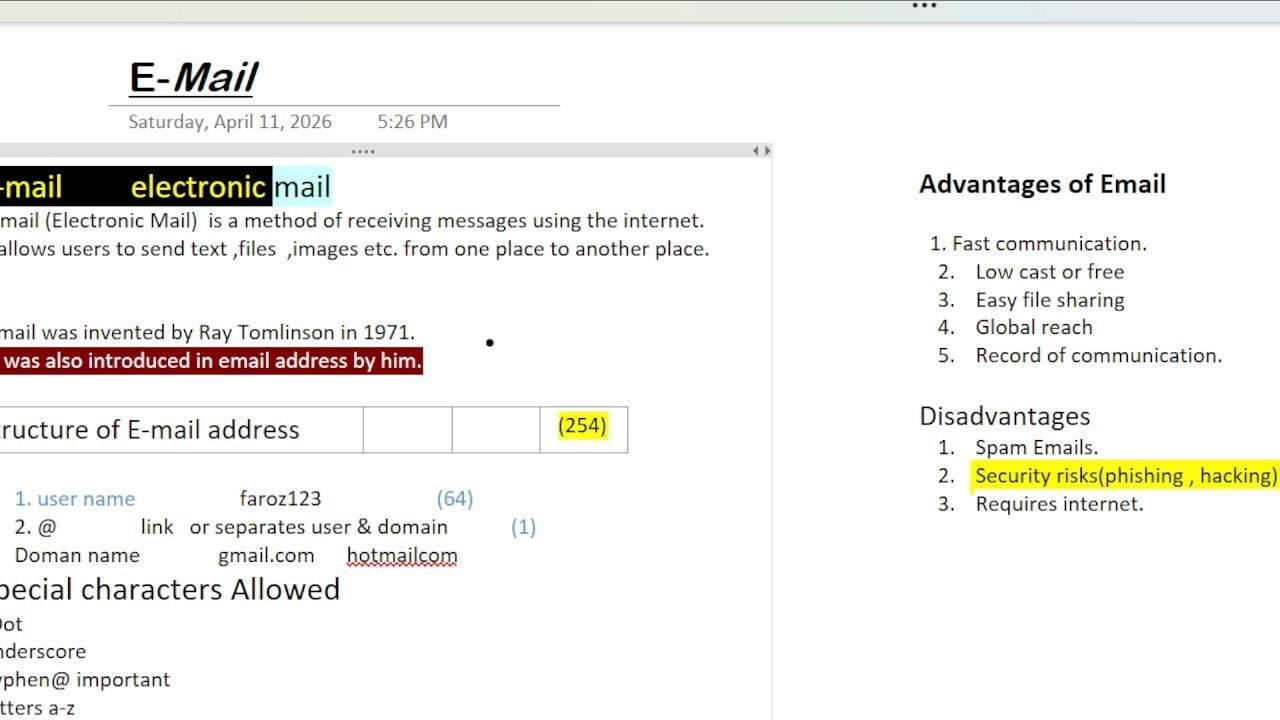 Electronic Mail (Fundamentals of computer) - YouTube