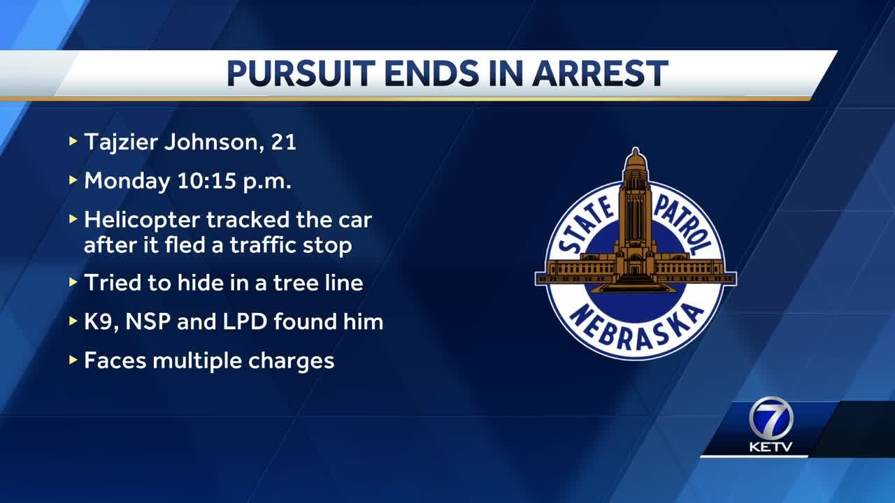 Lincoln man arrested after pursuit with Nebraska State Patrol on Monday ...