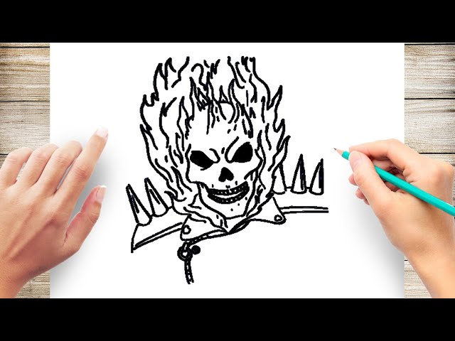 ghost rider marvel pencil drawn by da Vinci | Stable Diffusion