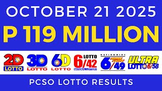 Lotto Result Today 9pm PCSO October 21 2025