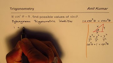 Pythagorean Trigonometric Identity Application for cot thita