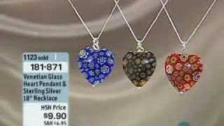 Venetian Gl Heart Pendant And Sterling Silver 18 Necklace