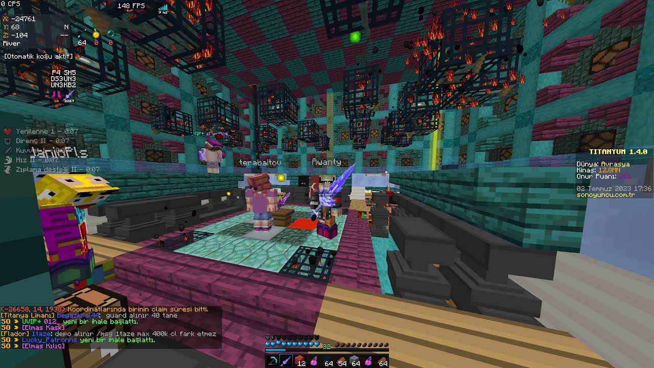 7x Gok 1x Kan 1x Zehir Kesme Pvp / Gok cekme / Setsiz adam kesme pvp