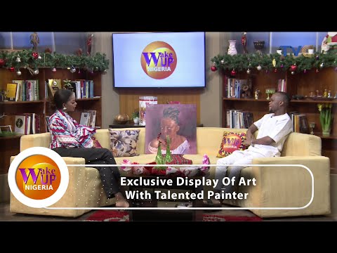 Visual Artist Showcases His Beautiful Paintings On Wake Up Nigeria
