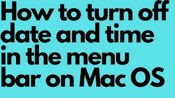 How to turn off date and time in the menu bar on Mac OS