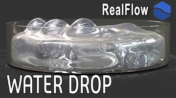 Realflow Cinema 4d - 3d animation of a water drop