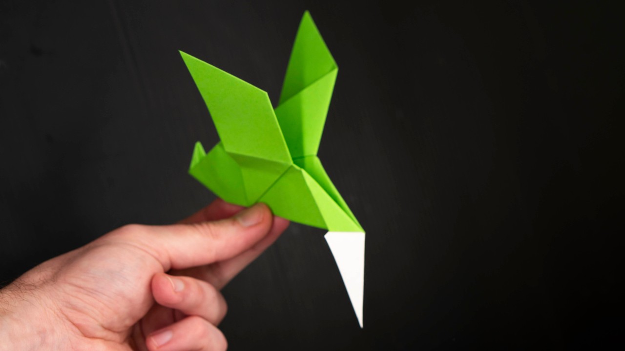 How to make a paper duck. Origami animals.