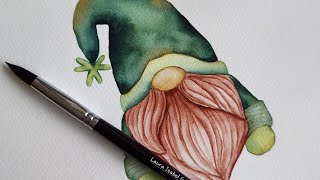 Watch Me Paint a Watercolor Gnome|Artist Loft Cotton Block|Real Time Process #watercolorpainting