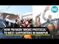 PM Modi 'breaks' protocol in Manipur; Stops to take selfies with supporters amid a rousing welcome