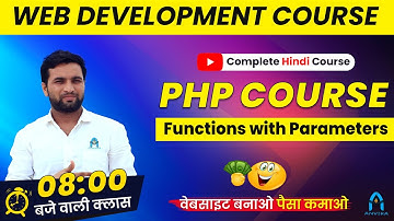 ✅ PHP Functions with Parameters Tutorial in Hindi | Php Complete course in hindi | Learn PHP