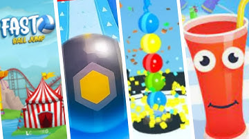 Fast Ball Jump vs Action Ball  vs Stack Rider vs Juice Run I All level gameplay Android, IOS