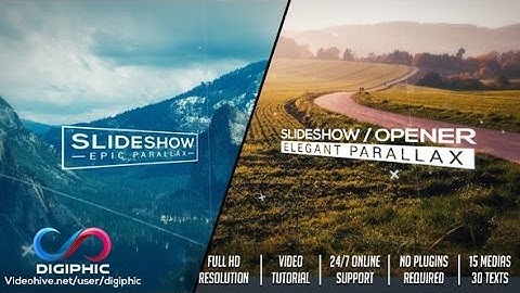 After Effects Template: Elegant Parallax Slideshow Opener