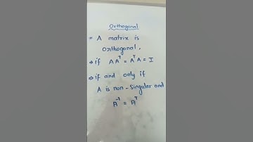 condition for orthogonal matrix