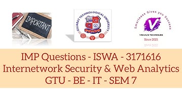 GTU IMP Question of ISWA - 3171616 | Internet work Security & Web Analytics IMP Questions | IT IMPs