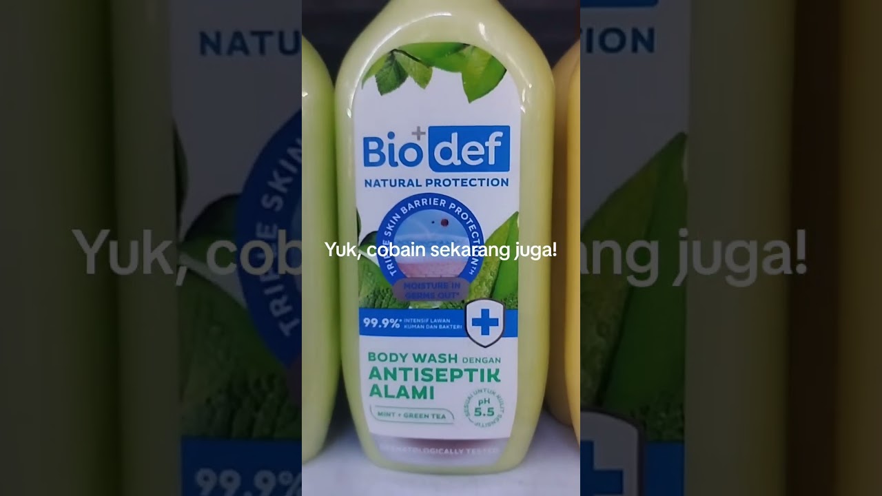 Biodef body wash antiseptik mint green tea 