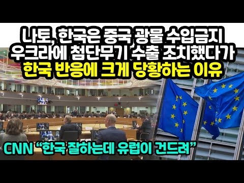 <strong>나토</strong>, 한국은 중국 광물 수입금지 우크라에 첨단무기 수출 조치했다가 한국 반응에 크게 당황하는 이유 CNN&amp;quot;한국 잘하고 있는데 <strong>유럽이</strong> 건드려&amp;quot;