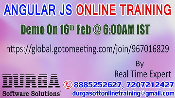 Angular JS Online Training byIndustry Expert Demo on 16th Feb @ 6:00AM IST