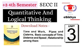 +3 4th Semester | SECC II | Quantitative And Logical Thinking (Maths) Unit 03 Notes