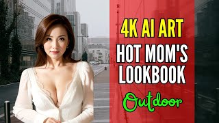 【AI ART】Hot Mom's Japanese Beautiful White Blouse - Ai Lookbook Girl,ai sexy girl,bbw