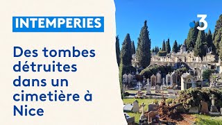 Dans un cimetière de Nice, des dizaines de tombes abîmées par les intempéries