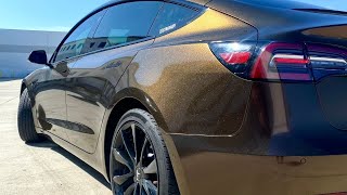 KPMF Copper Black Starlight Wrap - Amazing wrap color REVEAL on TESLA MODEL 3