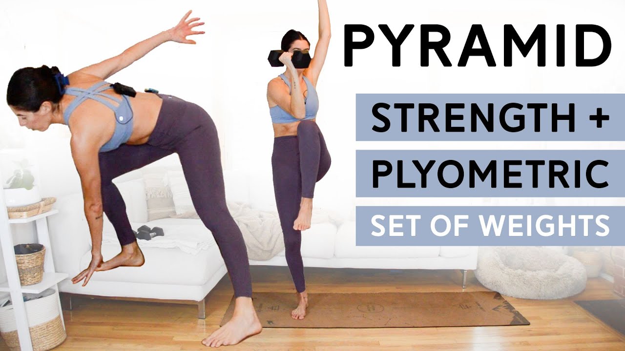 Strength + Plyo Pyramid Workout (45 Mins) - Set of Medium Weights - YouTube