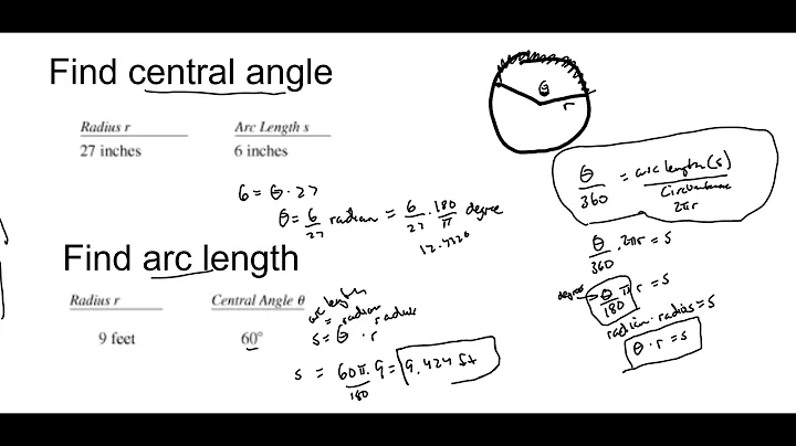 9.2 Finding Central Angle and Arc Length